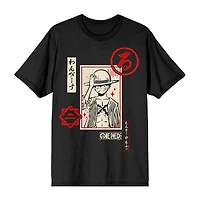 One Piece Mens Crew Neck Short Sleeve Regular Fit Graphic T-Shirt