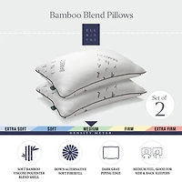 Ella Jayne Viscose from Bamboo Down Alternative Medium Density Bed Pillow Set of 2