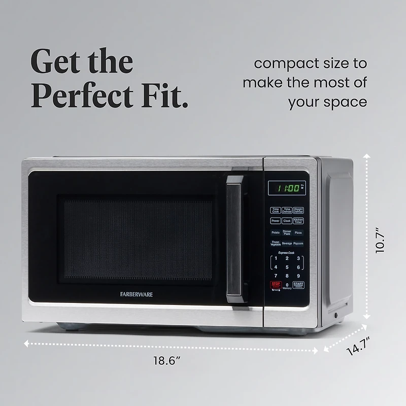 Farberware Classic FM09SS 0.9 Cu. Ft 900-Watt Microwave Oven