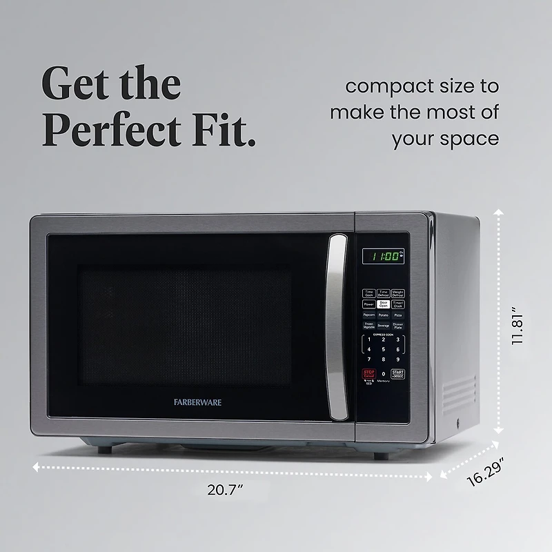 Farberware Classic FMO11AHTBSB 1.1 Cu. Ft 1000-Watt Microwave Oven