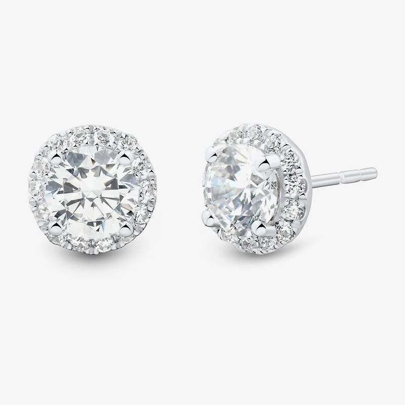 Si1-Si2,H-I 1 1/2 CT. T.W. Lab Grown White Diamond 10K Gold 7.7mm Round Stud Earrings
