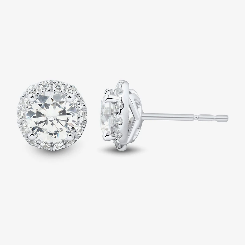 Si1-Si2,H-I 1 1/2 CT. T.W. Lab Grown White Diamond 10K Gold 7.7mm Round Stud Earrings