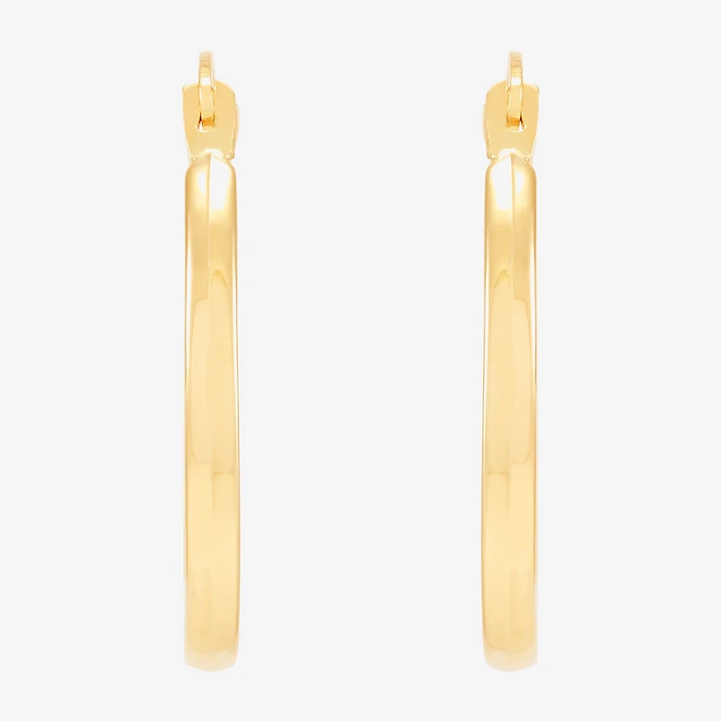 Womens 14K Gold 18mm Round Hoop Earrings