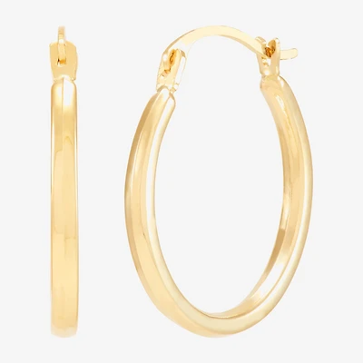 Womens 14K Gold 18mm Round Hoop Earrings
