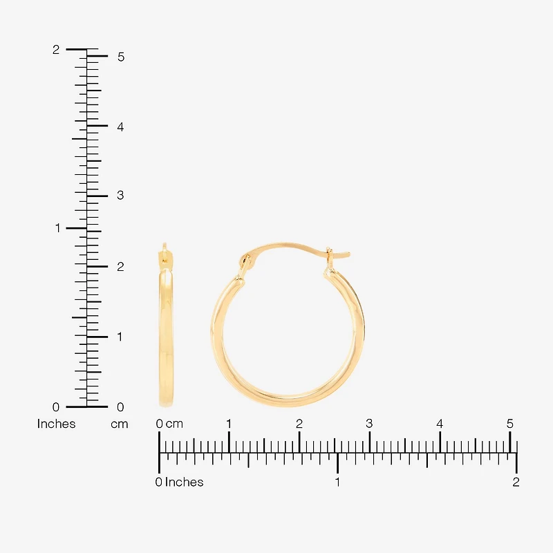 Womens 14K Gold 18mm Round Hoop Earrings