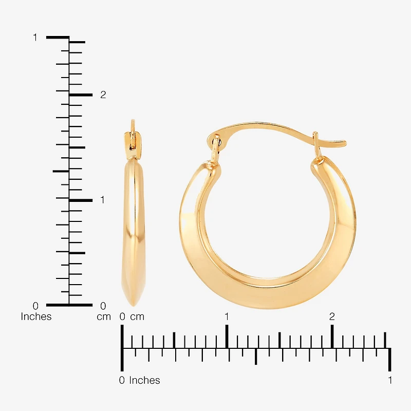 Womens 14K Gold 17.3mm Round Hoop Earrings