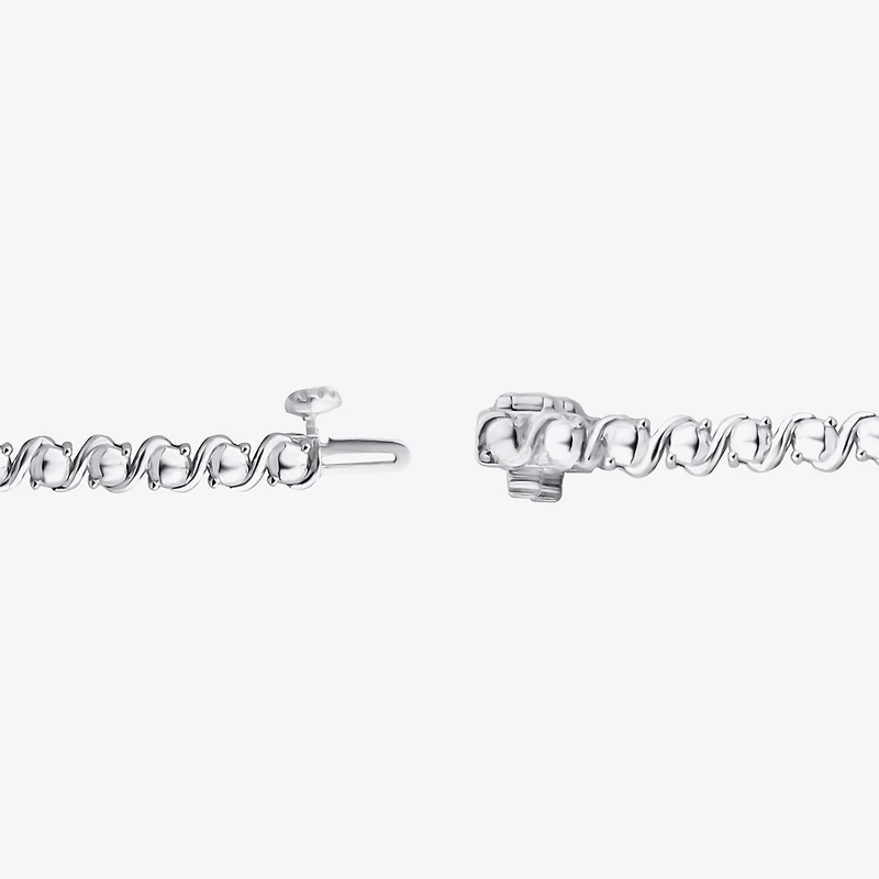 (F/Si2) Womens White Diamond Sterling Silver 18 Inch Tennis Necklace