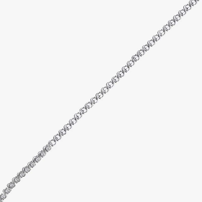 (F/Si2) Womens White Diamond Sterling Silver 18 Inch Tennis Necklace
