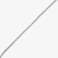 (F/Si2) Womens White Diamond Sterling Silver 18 Inch Tennis Necklace