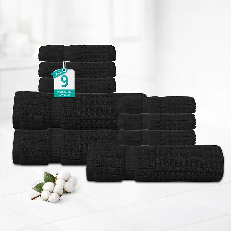 Home Weavers Inc Willow Collection 100% Cotton Zero Twist Super Absorbent -pc. Quick Dry Bath Towel Set
