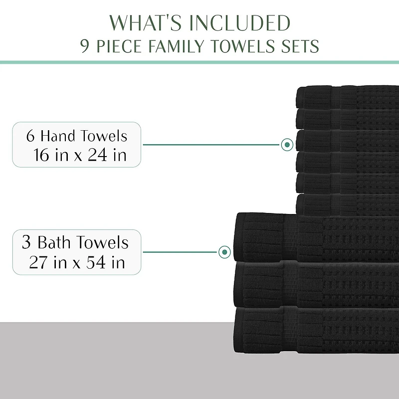 Home Weavers Inc Willow Collection 100% Cotton Zero Twist Super Absorbent -pc. Quick Dry Bath Towel Set