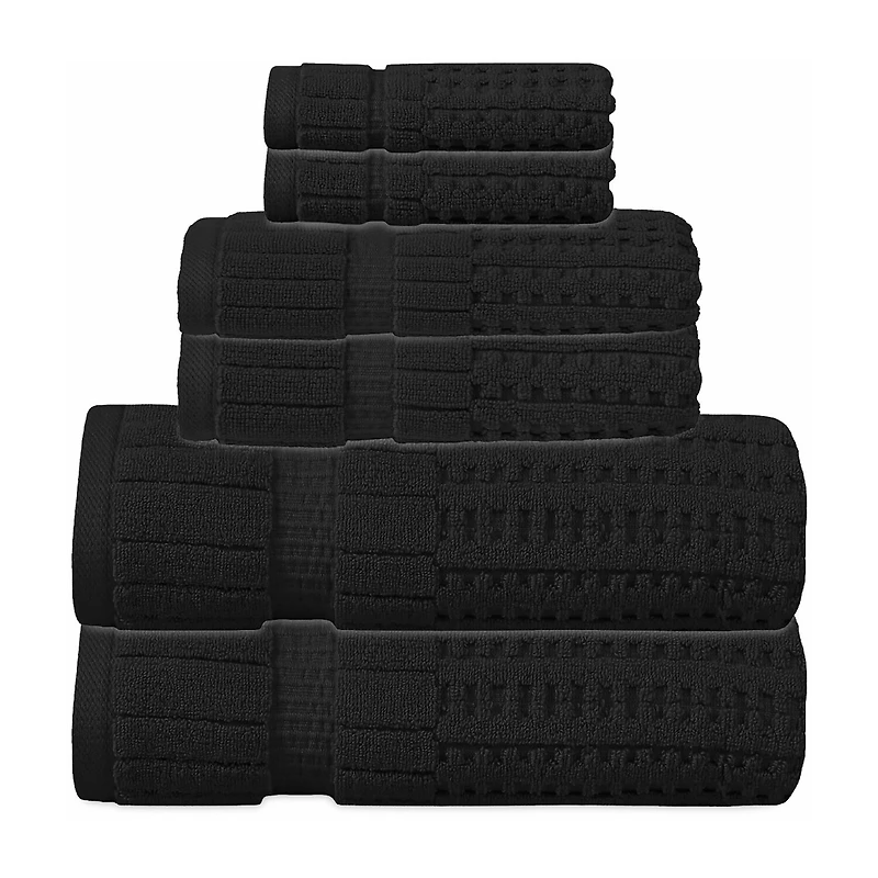 Home Weavers Inc Willow Collection 100% Cotton Zero Twist Super Absorbent -pc. Quick Dry Bath Towel Set