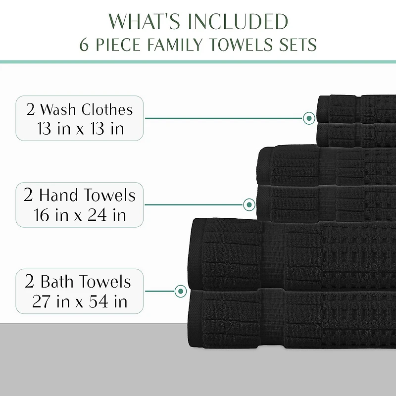 Home Weavers Inc Willow Collection 100% Cotton Zero Twist Super Absorbent -pc. Quick Dry Bath Towel Set