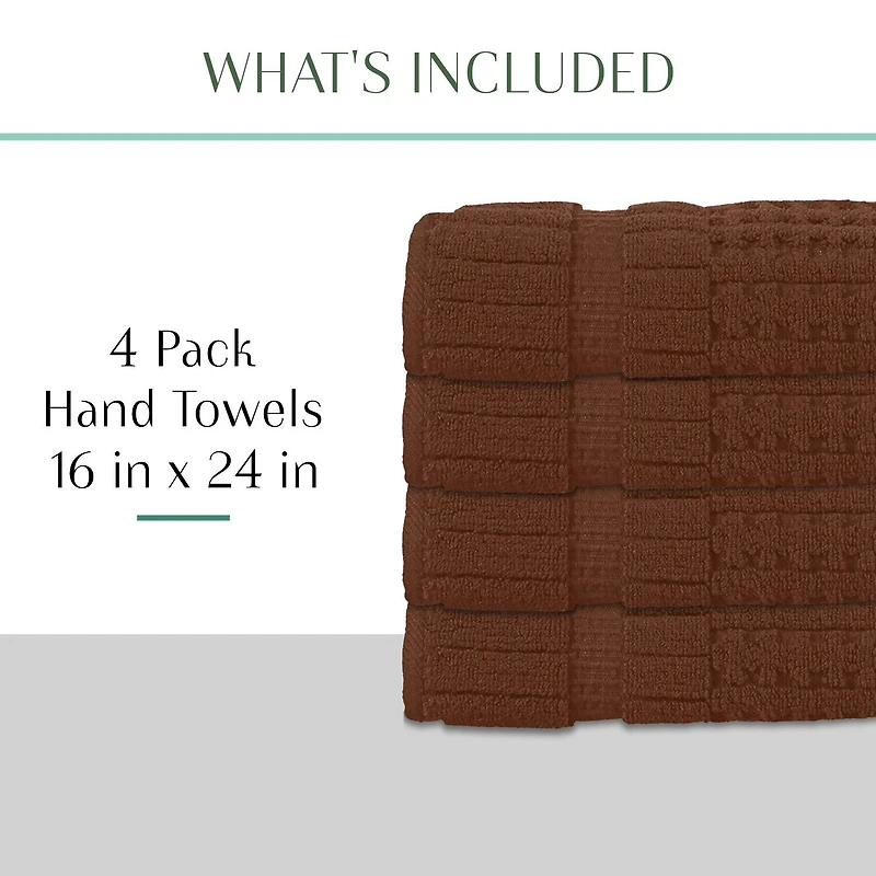 Home Weavers Inc Willow Collection 100% Cotton Zero Twist 4-pc. Hand Towel