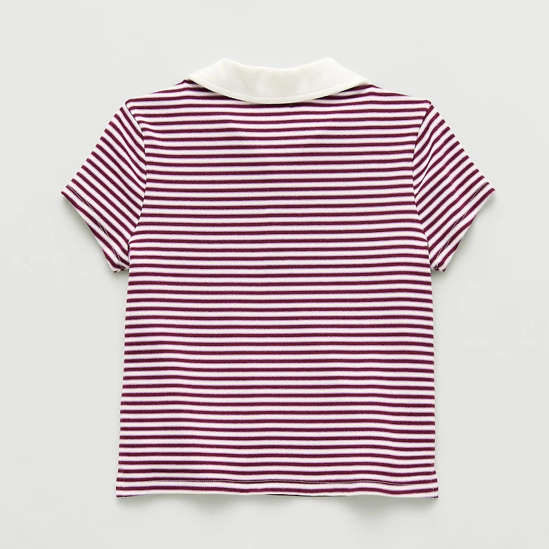 Eyeshadow Big Kid Girls Short Sleeve Regular Fit Polo Shirt