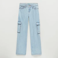 Thereabouts Little & Big Kid Girls Adjustable Waist Low Rise Baggy Fit Cargo Jean