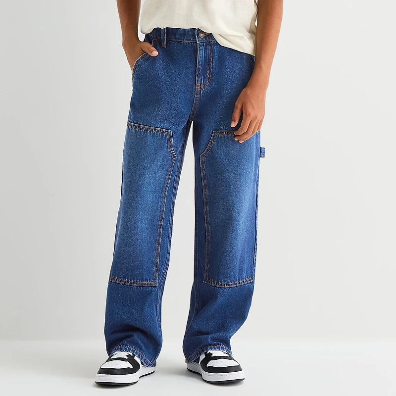 Thereabouts Little & Big Kid Boys Adjustable Waist Workwear Loose Fit Jean