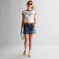 Arizona Womens Juniors Round Neck Short Sleeve Regular Fit Graphic T-Shirt
