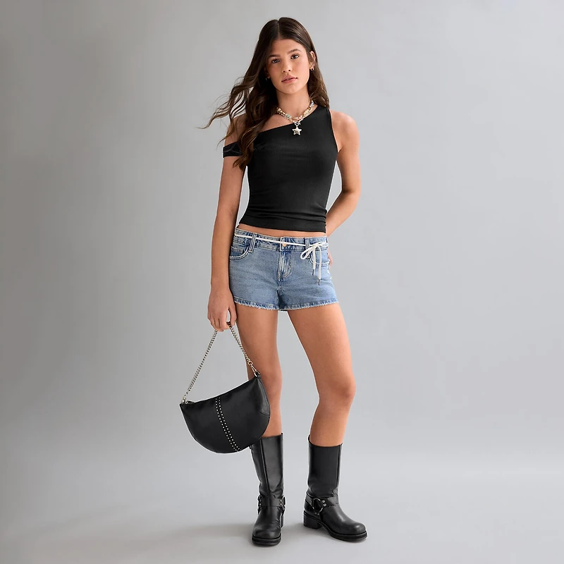 Arizona Womens 2 1/2" Low Rise Juniors Denim Short
