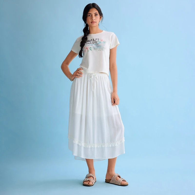 Arizona Womens Juniors Mid Rise Maxi Skirt