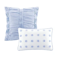 Intelligent Design Maize Cotton Jacquard Duvet Cover Set with Euro Shams and Throw Pillows