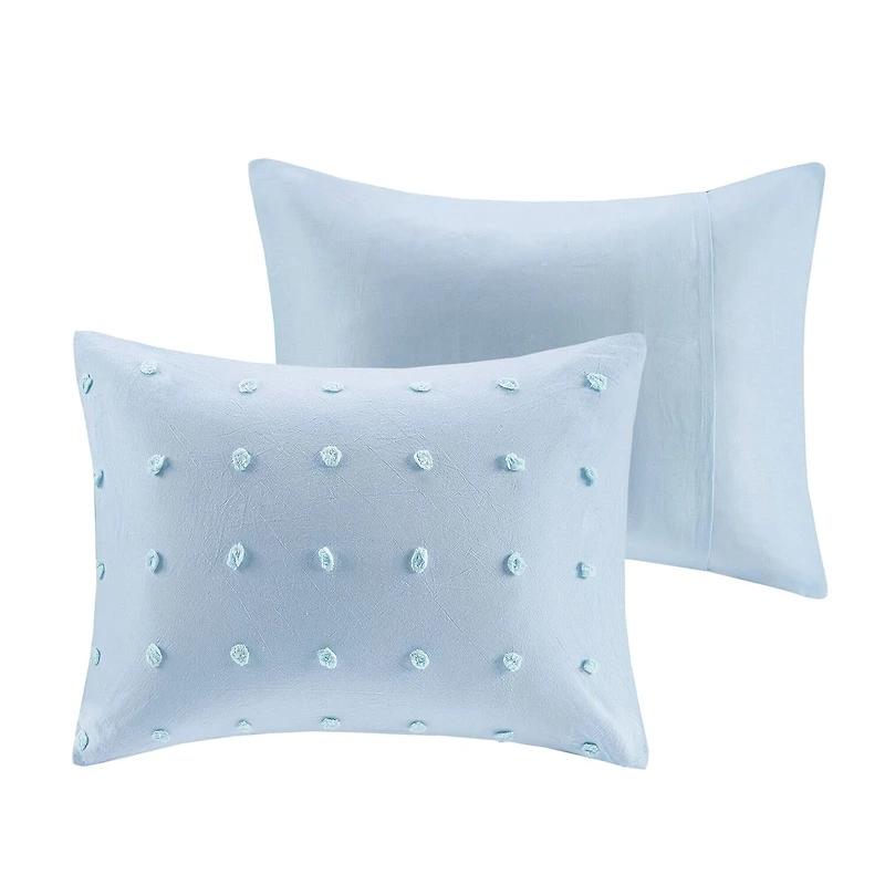 Intelligent Design Maize Cotton Jacquard Duvet Cover Set with Euro Shams and Throw Pillows