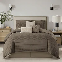 Stratford Park Whitney Geometric 7-pc. Easy Care Comforter Set