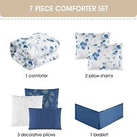 Stratford Park Melani Waffle Floral 7-pc. Easy Care Comforter Set