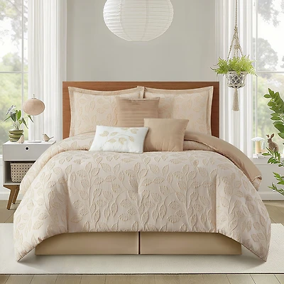 Stratford Park Kacey Leaves 7-pc. Easy Care Comforter Set