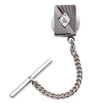 Art Deco Tie Tack with Diamond Accent