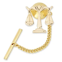 Scales of Justice Gold-Plated Tie Tack