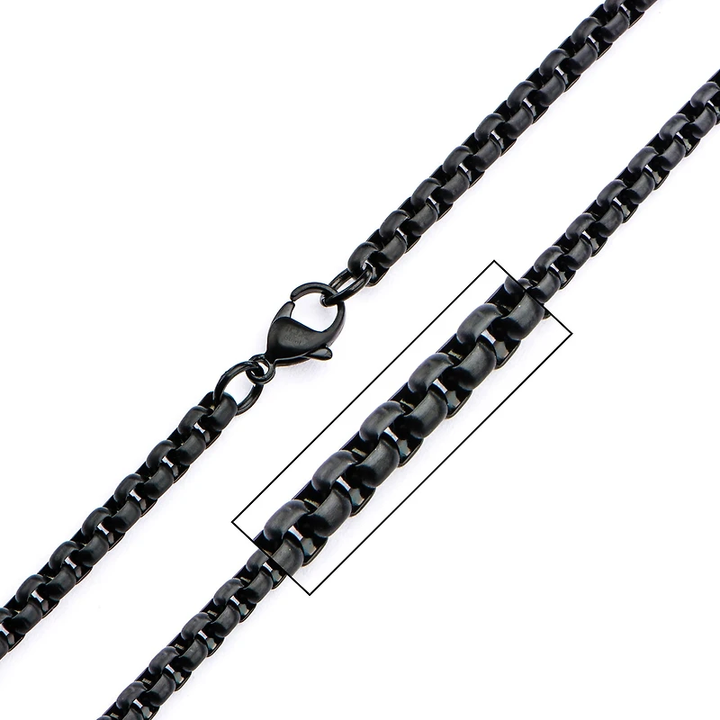 Mens Stainless Steel Hypoallergenic Inch Box Chain Necklace