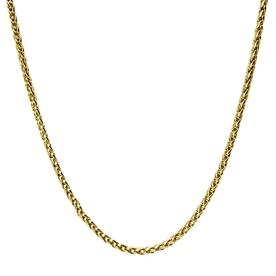 Mens Stainless Steel Hypoallergenic 24 Inch Wheat Chain Necklace