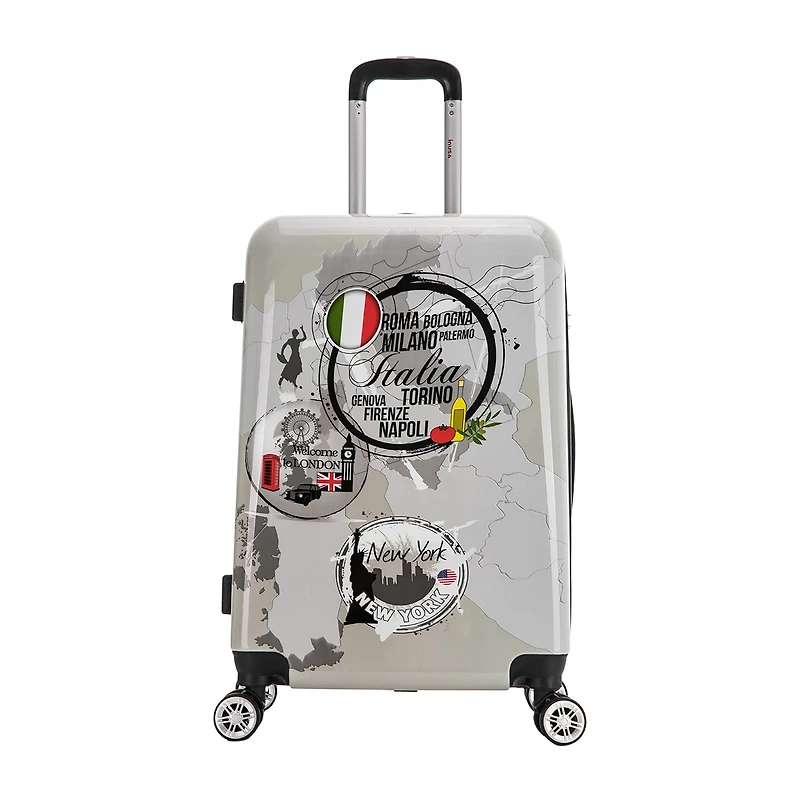 InUSA World 24 Inch Hardside Lightweight Checked Spinner Luggage