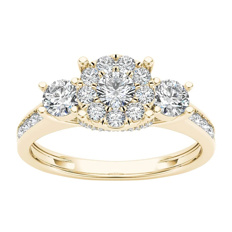 3/8 CT.T.W. Natural Diamond Cluster Swirl Engagement Ring