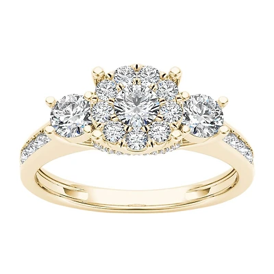 3/8 CT.T.W. Natural Diamond Cluster Swirl Engagement Ring