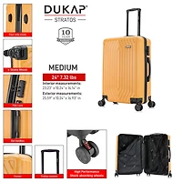 Dukap Stratos 24 Inch Hardside Lightweight Checked Spinner Luggage