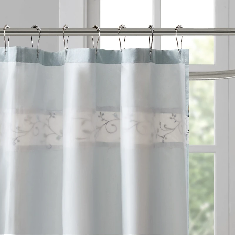 Madison Park Belle Embroidered Shower Curtain