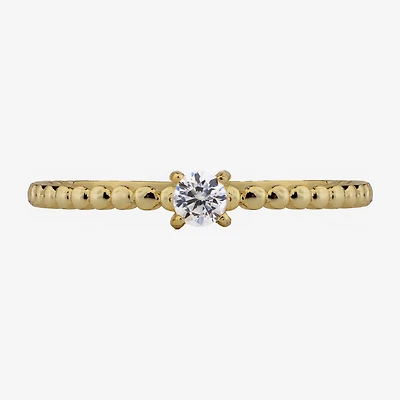 Silver Treasures Delicates Twist Womens Cubic Zirconia 14K Gold Over Brass Delicate Band