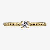 Silver Treasures Delicates Twist Womens Cubic Zirconia 14K Gold Over Brass Delicate Band