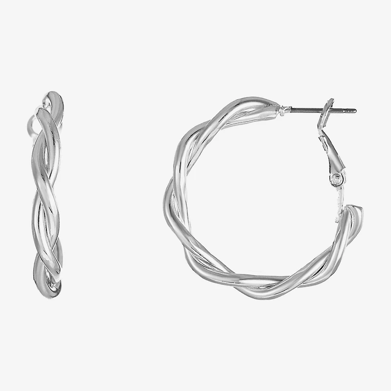 Liz Claiborne Twisted Womens 30mm Hypoallergenic Hoop Earrings