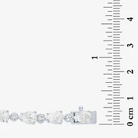 Womens Lab Created White Sapphire Sterling Silver Inch Tennis Bracelet