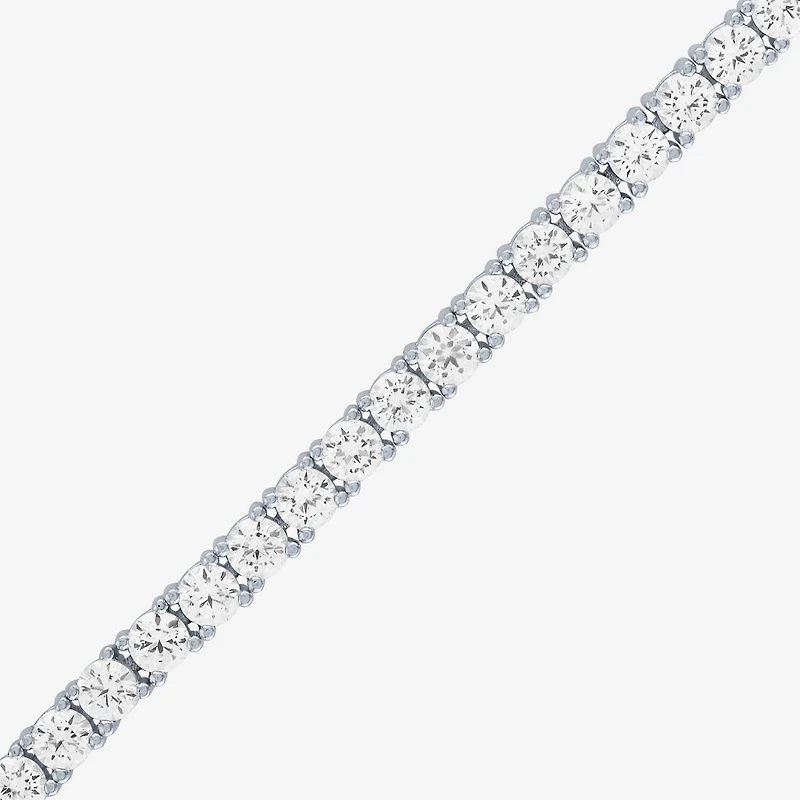 Womens Lab Created White Sapphire Sterling Silver Bolo Bracelet