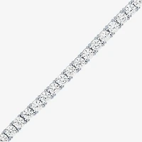 Womens Lab Created White Sapphire Sterling Silver Bolo Bracelet