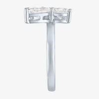 Womens Lab Created White Sapphire Sterling Silver Butterfly Cocktail Ring