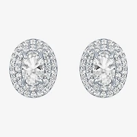 Lab Created White Sapphire Sterling Silver 10.2mm Stud Earrings