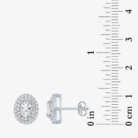 Lab Created White Sapphire Sterling Silver 10.2mm Stud Earrings