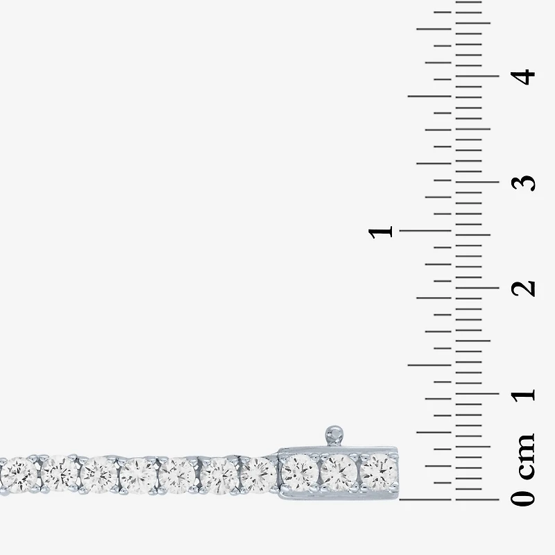Womens White Sapphire Sterling Silver 18 Inch Tennis Necklace