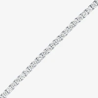 Womens White Sapphire Sterling Silver 18 Inch Tennis Necklace