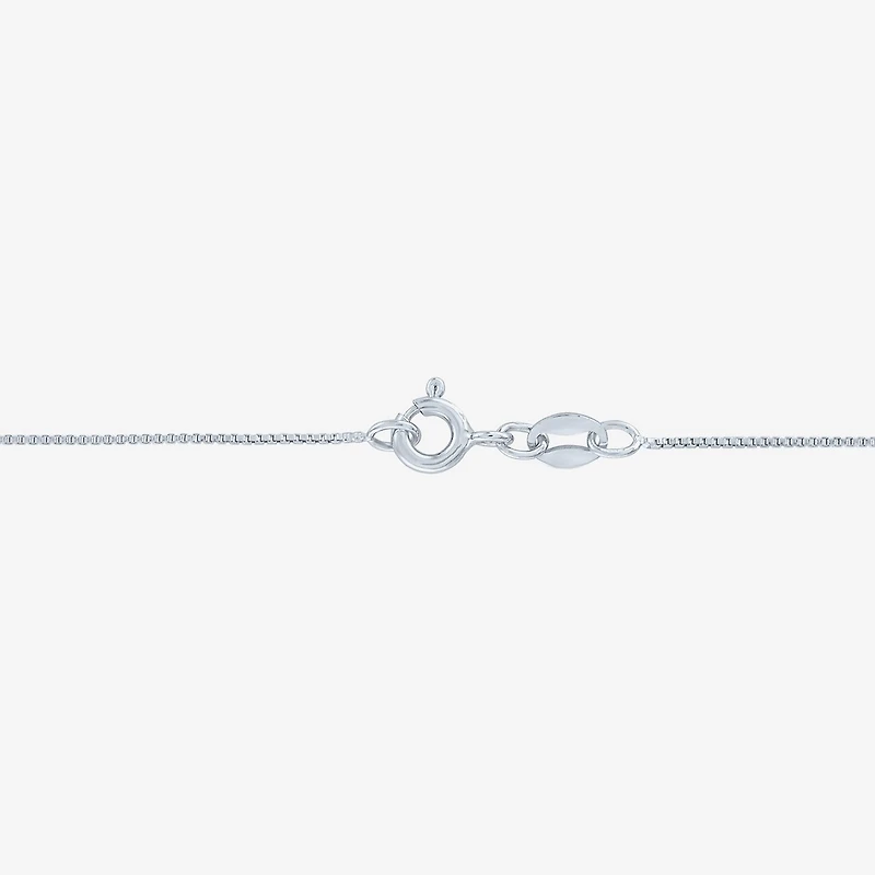Womens Lab Created White Sapphire Sterling Silver Butterfly 18 Inch Pendant Necklace